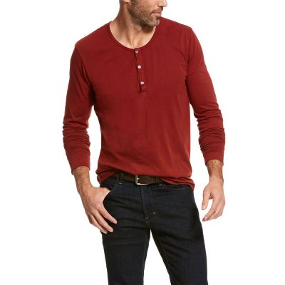 Ariat Long Sleeve Kırmızı Henley Erkek (11785-480)